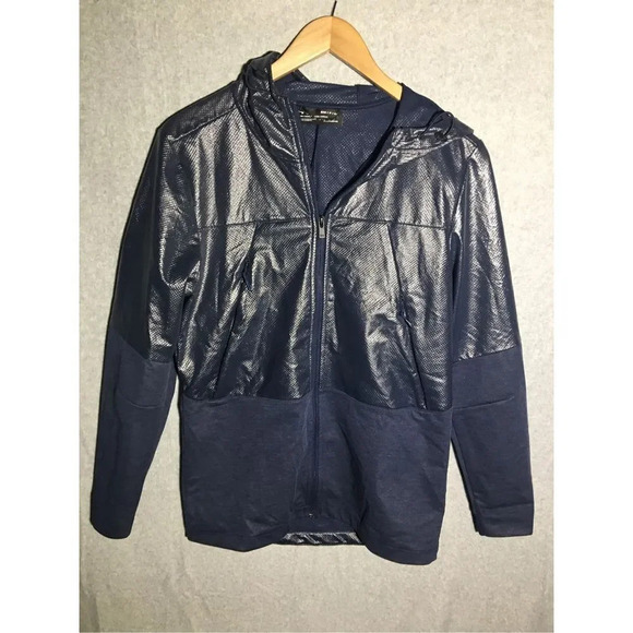 Mens Under Armour Windbreaker Navy Blue Jacket Wind Casual Zip Camping Outdoors - Picture 1 of 4